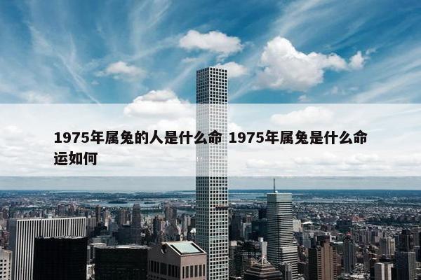 1975年属兔的人是什么命 1975年属兔是什么命运如何