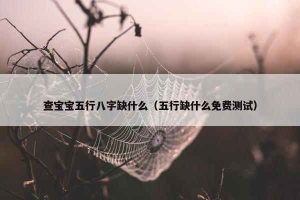 查宝宝五行八字缺什么（五行缺什么免费测试）