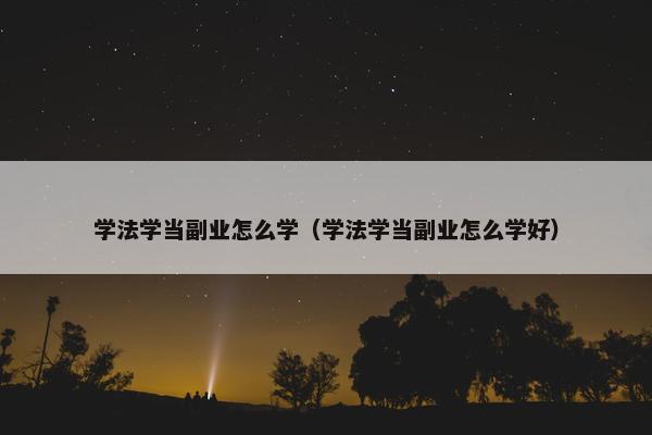 学法学当副业怎么学（学法学当副业怎么学好）