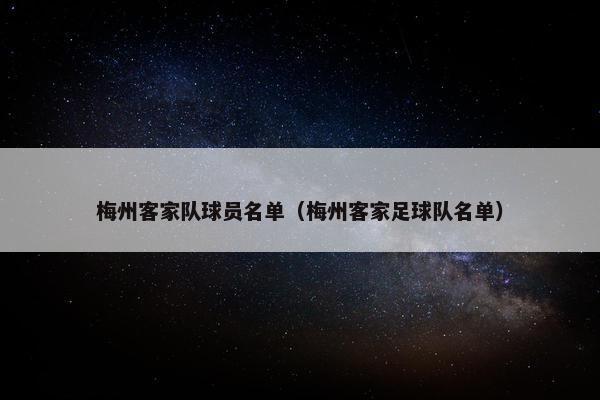 梅州客家队球员名单（梅州客家足球队名单）