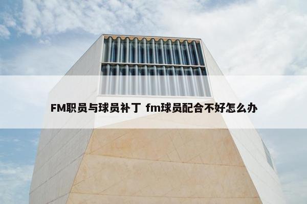 FM职员与球员补丁 fm球员配合不好怎么办