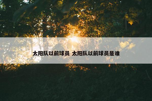 太阳队以前球员 太阳队以前球员是谁