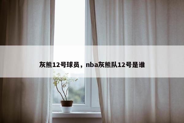 灰熊12号球员，nba灰熊队12号是谁