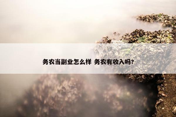 务农当副业怎么样 务农有收入吗?