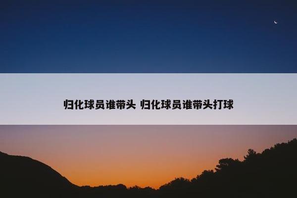 归化球员谁带头 归化球员谁带头打球