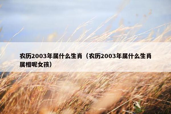 农历2003年属什么生肖（农历2003年属什么生肖属相呢女孩）