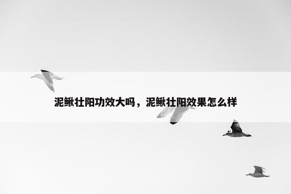 泥鳅壮阳功效大吗，泥鳅壮阳效果怎么样