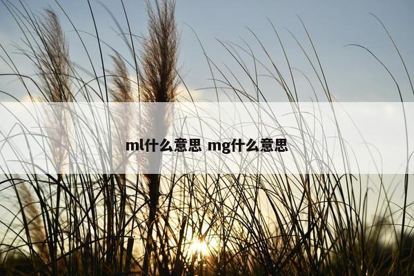 ml什么意思 mg什么意思