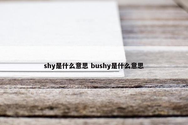 shy是什么意思 bushy是什么意思