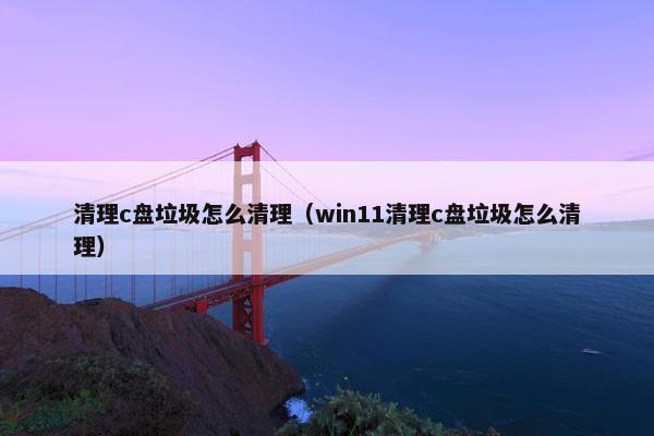 清理c盘垃圾怎么清理（win11清理c盘垃圾怎么清理）