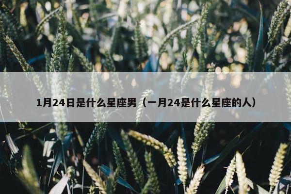 1月24日是什么星座男（一月24是什么星座的人）