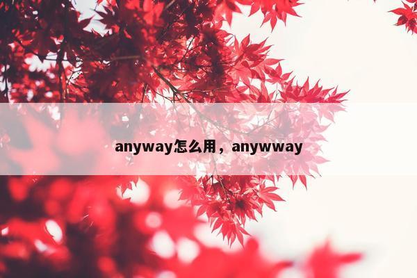 anyway怎么用，anywway