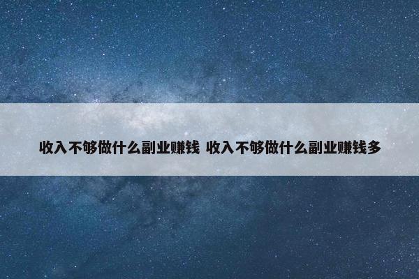 收入不够做什么副业赚钱 收入不够做什么副业赚钱多