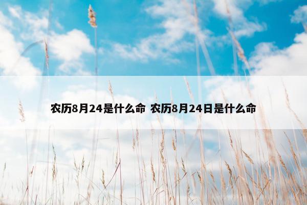 农历8月24是什么命 农历8月24日是什么命