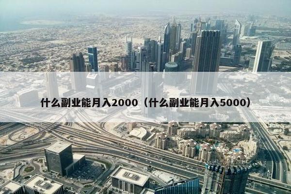 什么副业能月入2000（什么副业能月入5000）