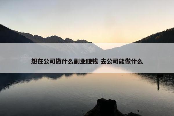 想在公司做什么副业赚钱 去公司能做什么