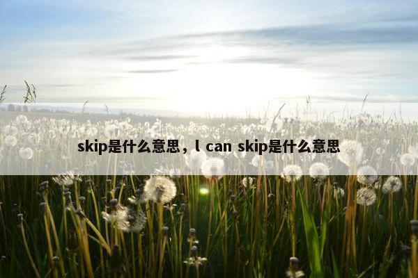 skip是什么意思，l can skip是什么意思