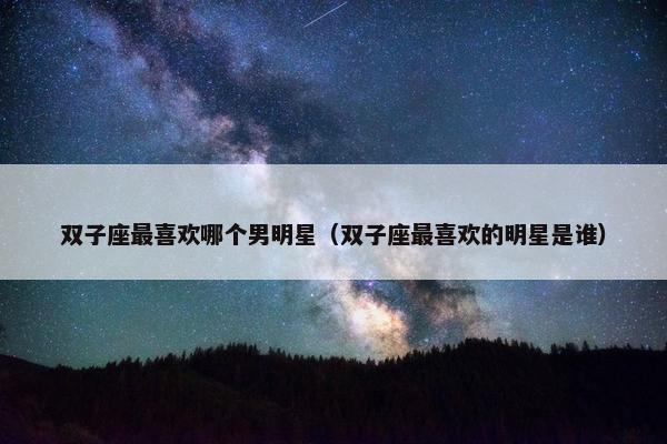 双子座最喜欢哪个男明星（双子座最喜欢的明星是谁）