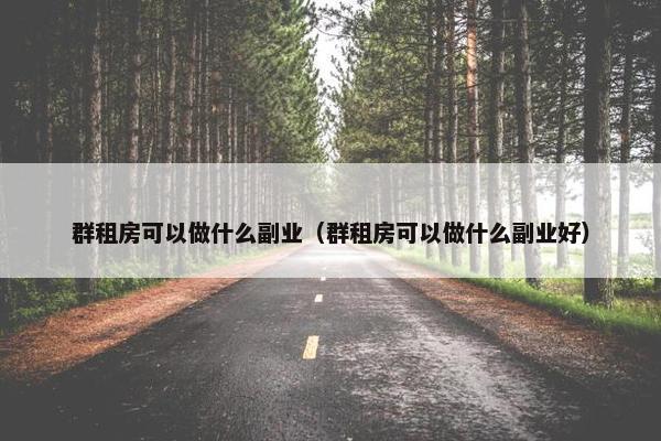 群租房可以做什么副业（群租房可以做什么副业好）