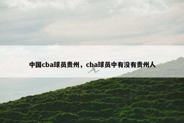 中国cba球员贵州，cba球员中有没有贵州人