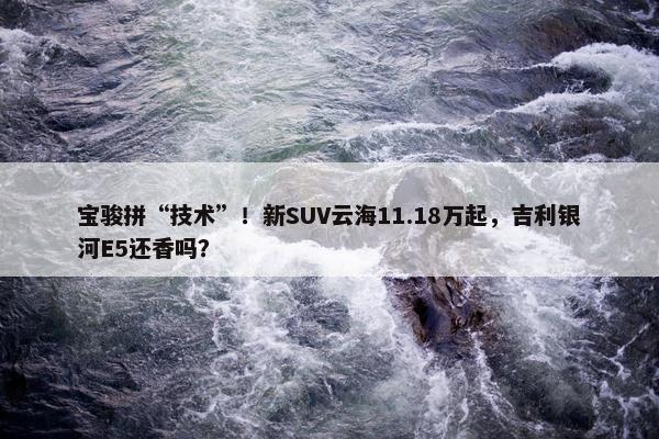 宝骏拼“技术”！新SUV云海11.18万起，吉利银河E5还香吗？