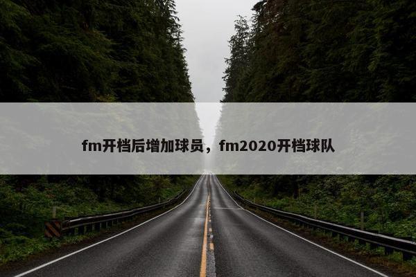 fm开档后增加球员，fm2020开档球队