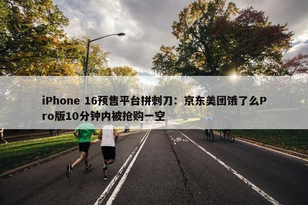 iPhone 16预售平台拼刺刀：京东美团饿了么Pro版10分钟内被抢购一空