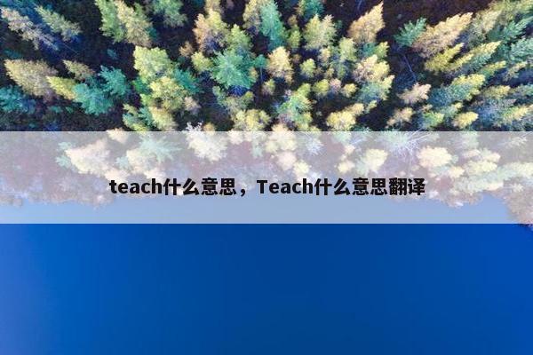 teach什么意思，Teach什么意思翻译