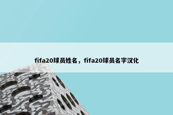 fifa20球员姓名，fifa20球员名字汉化