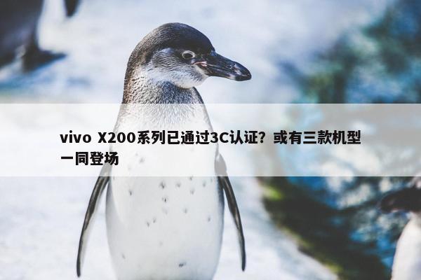 vivo X200系列已通过3C认证？或有三款机型一同登场