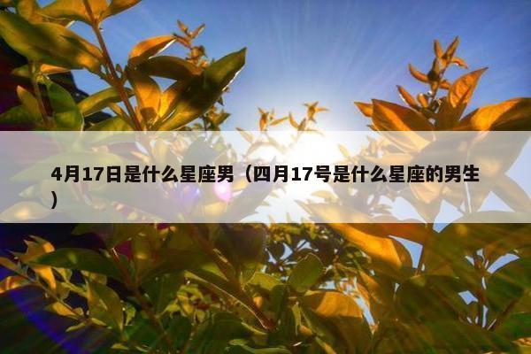 4月17日是什么星座男（四月17号是什么星座的男生）