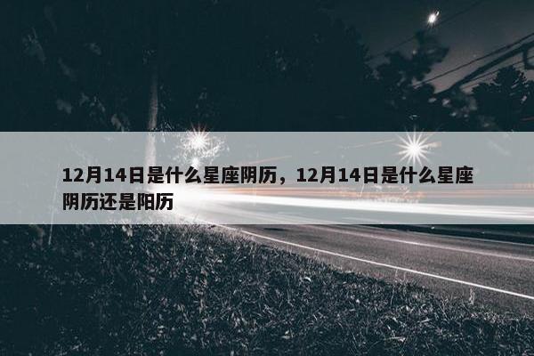 12月14日是什么星座阴历，12月14日是什么星座阴历还是阳历