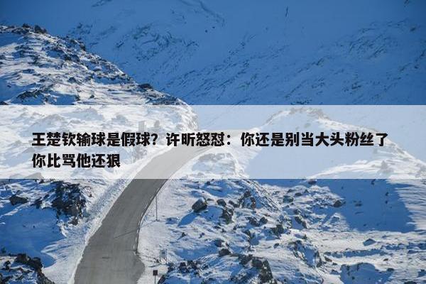 王楚钦输球是假球？许昕怒怼：你还是别当大头粉丝了 你比骂他还狠