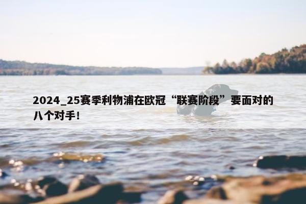 2024_25赛季利物浦在欧冠“联赛阶段”要面对的八个对手！