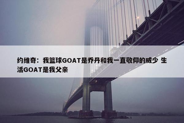 约维奇：我篮球GOAT是乔丹和我一直敬仰的威少 生活GOAT是我父亲