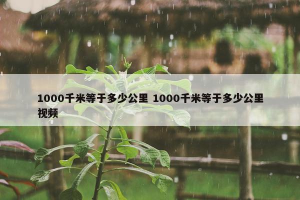 1000千米等于多少公里 1000千米等于多少公里视频