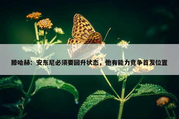 滕哈赫：安东尼必须要回升状态，他有能力竞争首发位置