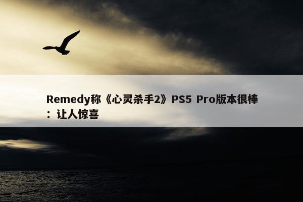 Remedy称《心灵杀手2》PS5 Pro版本很棒：让人惊喜