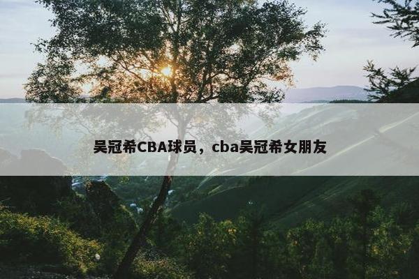 吴冠希CBA球员，cba吴冠希女朋友