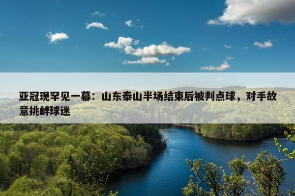 亚冠现罕见一幕：山东泰山半场结束后被判点球，对手故意挑衅球迷