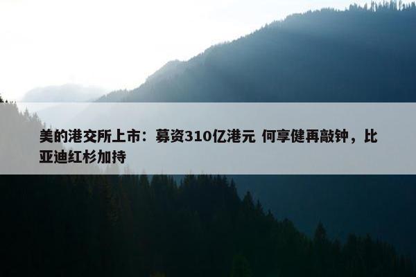 美的港交所上市：募资310亿港元 何享健再敲钟，比亚迪红杉加持