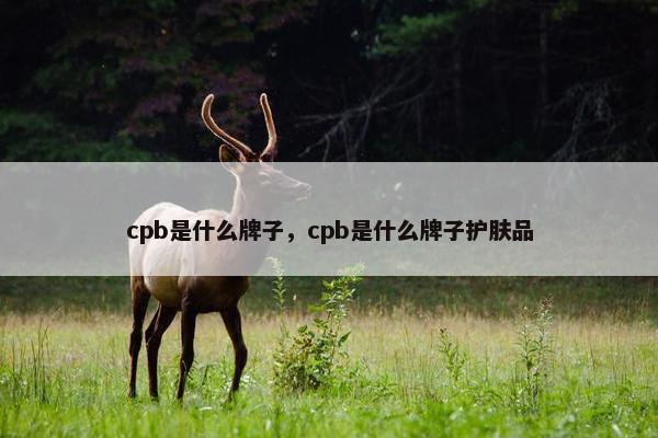 cpb是什么牌子，cpb是什么牌子护肤品