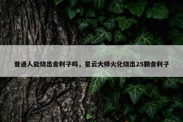 普通人能烧出舍利子吗，星云大师火化烧出25颗舍利子