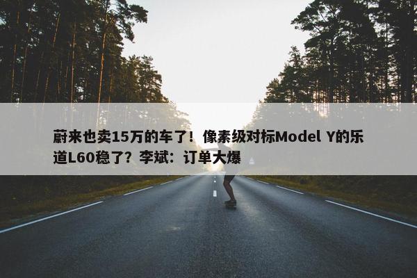 蔚来也卖15万的车了！像素级对标Model Y的乐道L60稳了？李斌：订单大爆