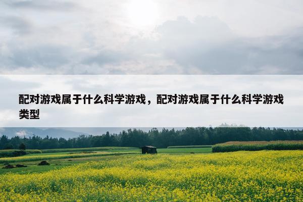 配对游戏属于什么科学游戏，配对游戏属于什么科学游戏类型