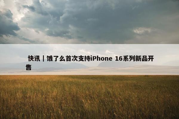  快讯｜饿了么首次支持iPhone 16系列新品开售