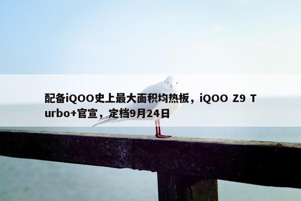 配备iQOO史上最大面积均热板，iQOO Z9 Turbo+官宣，定档9月24日