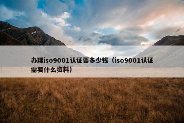 办理iso9001认证要多少钱（iso9001认证需要什么资料）