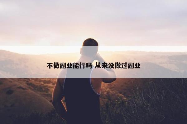 不做副业能行吗 从来没做过副业