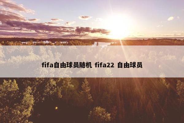 fifa自由球员随机 fifa22 自由球员